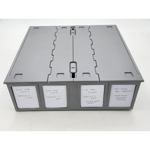 Trading Card Storage Container with Adjustable Dividers and Windows for Labels - Great Condition