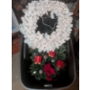 Image 1 : Collection Of Christmas Items Including 2 Lighted Wreaths, Lighted Garland, 2 Large Silver Bells, An