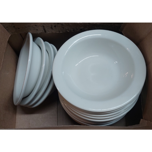 RESTAURANTEURS - Heavy Duty 6 1/2" Porcelain Bowls - Qty 30 - WHITE 