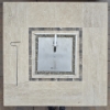 Image 1 : Stone and Metal Table with Fire Pit Center - 43"Square - Fuel: Denatured Alcohol