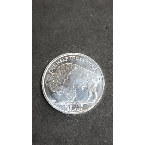 Highland Mint One Half Troy Ounce 999 Fine Silver Indian Head Buffalo Round