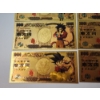 Image 7 : x10 Assorted Dragon Ball Z $10000 999999 24K Gold Foil Banknotes Set w/ CoA
