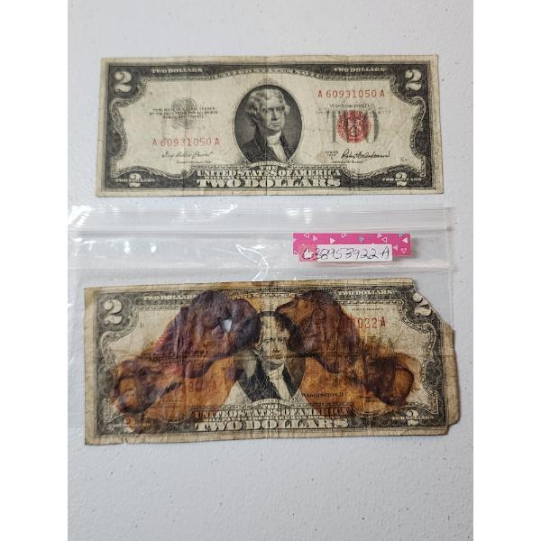 Two U.S. Red Seal $2 Notes: Series 1953-A & 1928-D
