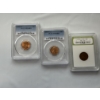 Image 1 : Lot of 3 Graded Lincoln Pennies In Cases - Mint Condition