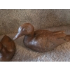 Image 4 : Louisville Home Pickup - 3 Pcs Carved Wooden Duck Figures - See Pics - Stained Dark Maple  Ex Cond

