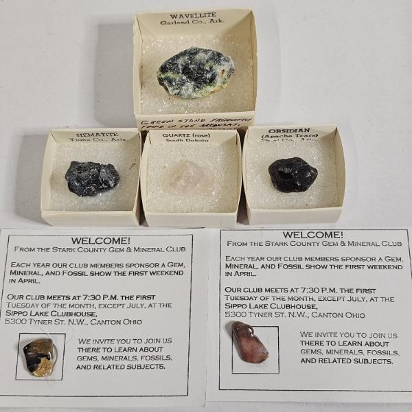 Vintage Mineral Display Collection ft. Wavellite , Obsidian, Quartz, Hematite, and MORE!!!