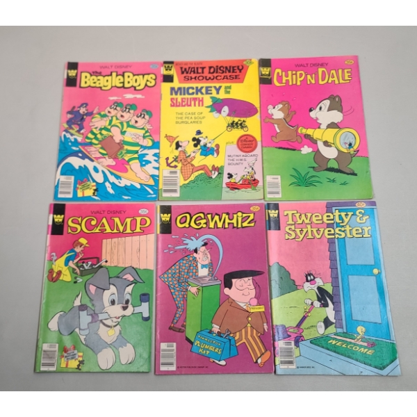 (6) Assorted Whitman 1970's Comic Books - Chip N Dale, Scamp & More