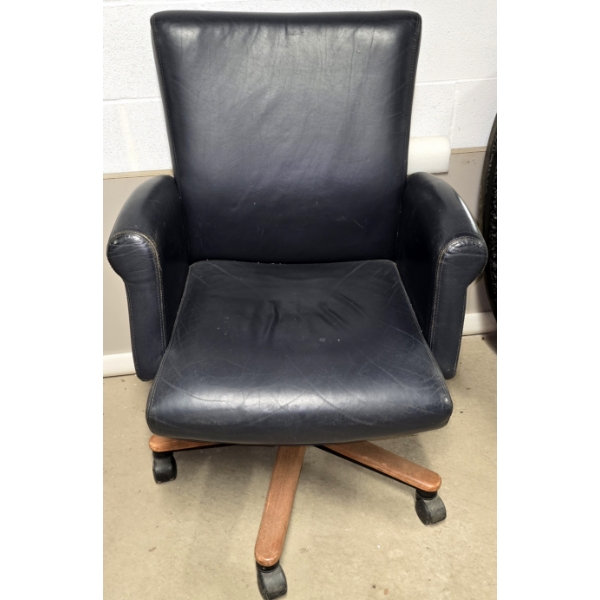 Blue Rolling Office Chair - Firm