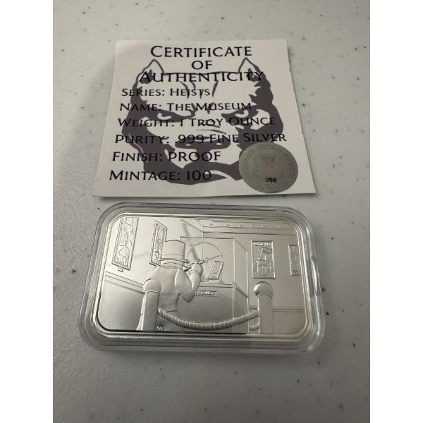 Rare The Museum One Troy Ounce .999 Fine Silver Proof - 58/100