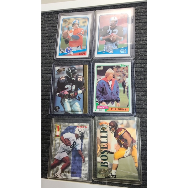 (6) Assorted Years Topps, Action Packed & Fleer Football Cards Ft Marcus Allen, Deon Sanders & More