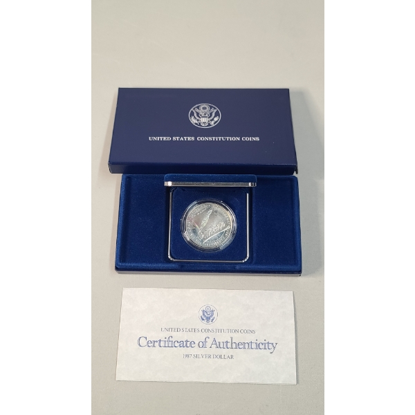 1987-S United States Constitution Bicentennial Commemorative 90% Silver Proof Dollar 