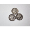 Image 1 : 3 - United States 90% Silver Dimes Including Roosevelt and Mercury