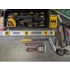 Image 4 : Loaded Plastic Stanley Toolbox- Includes Level, Socket Set, Wrenches, Knife, Tape, Screwdrivers & Mo