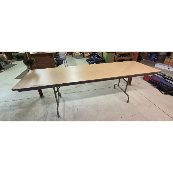 Louisville Home Pickup - Excellent Long - 8 Ft - Formica Top Table W Folding Legs - Perfect Cond