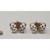 Image 5 : 14K Gold Pendants & Two-Tone Butterfly Studback Earrings - Weight: 1.9g