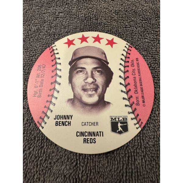 1976 Johnny Bench Isaly's Round Baseball Card - Mint Condition