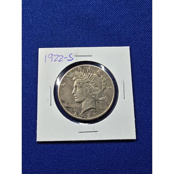 1922- S Silver Peace Dollar 