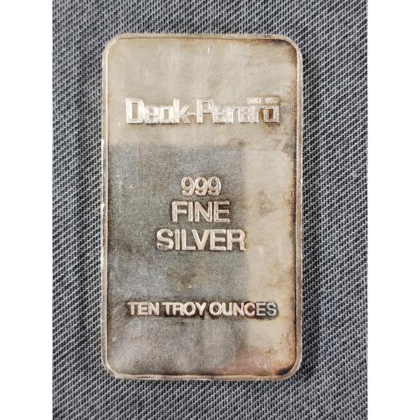 10 Troy Oz 999 Fine Silver Deak-Perero Bar