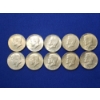 Image 1 : Lot of 10 Assorted Years 40% Silver Kennedy Half Dollars - Face Value: $5.00	