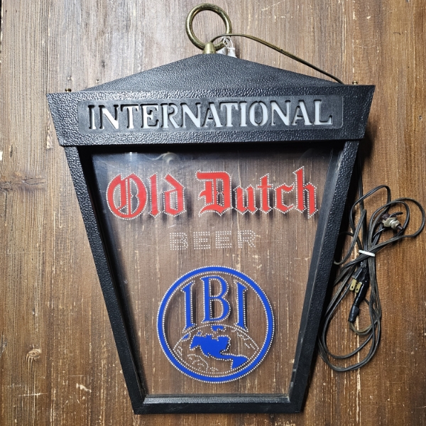 Vintage 13x21" Old Dutch Beer IBI International Lighted Bar Sign - Functionality may require repairs