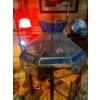 Image 2 : Classic Stained Glass 16" Paneled Shade - 64 Inch Floor Lamp - Electrified In Perfect Condition.