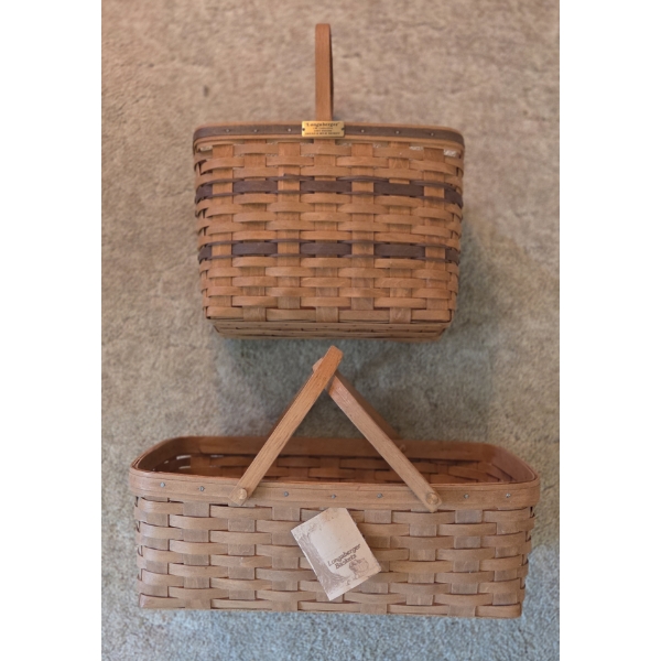 PICKUP IN CANTON - Two Excellent Condition Longaberger Baskets 15''x11'' And 19''x7'' 