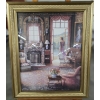 Image 1 : Vintage Ladies Chamber Scene in Frame - 28" x 34"