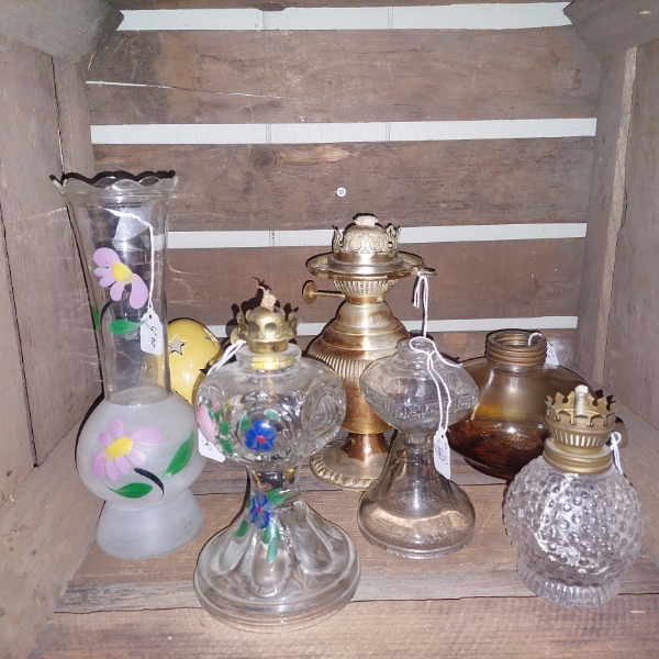 7 Pc Assortment Small Lamps - Oil / Kerosene - Nice Value This Lot See PIcs