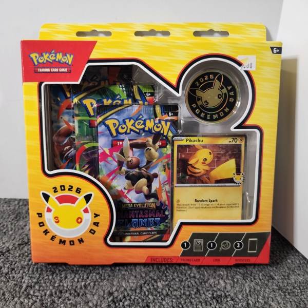 SEALED 2026 Pokemon Day 3 Booster Pack Box Ft. Promo Card & Coin