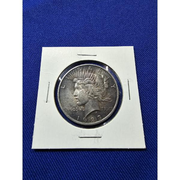1923 Silver Peace Dollar - Excellent Condition - in Protective Sleeve