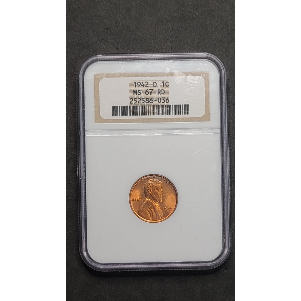 NGC 1942-D MS 67 Lincoln Wheat Cent