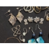 Image 4 : Nice Assortment of Sterling Silver Earrings: Stud, Hoop, Dangle & One Ring - Total Weight: 43.3g