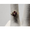 Image 1 : Lovely 14K Gold Ring Sized 7 Featuring Red & Clear Stones Weighing 2.1 Grams 