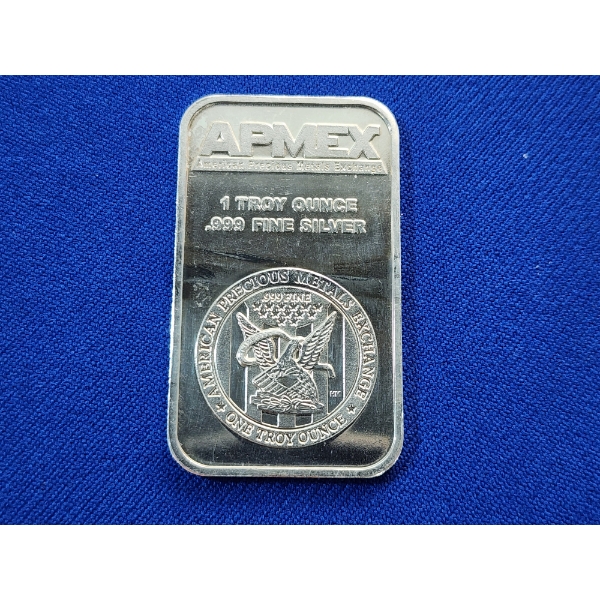 AMPEX One Troy Ounce .999 Fine Silver Bar 
