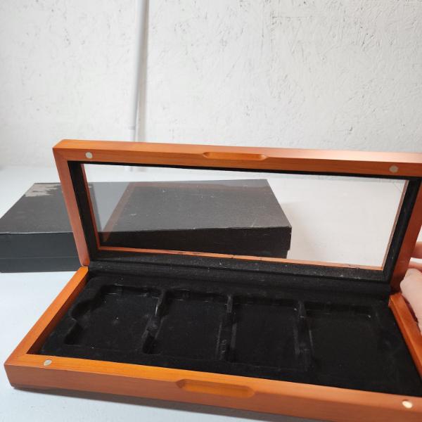 Nice Wooden Glass-Top Coin Slab Storage Case - Holds 4 Standard Slabs