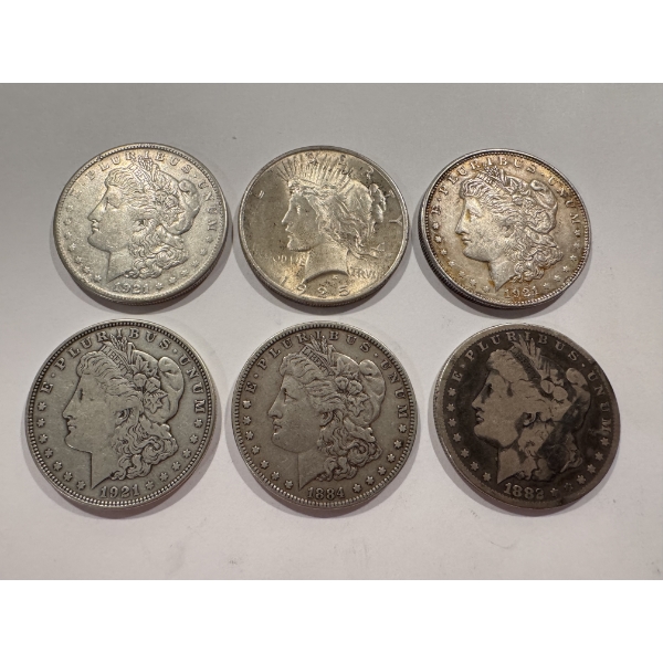 6 Beautiful OLD United States Silver Dollars - Guaranteed Authentic - Incredible Coins 