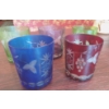 Image 2 : Set Of 5 Colored Water Or Whiskey Glass Tumblers As Shown slightly used unmarked