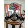 Image 3 : Pretty Wood Corner Shelf, Tiffany Style Candle Lamp, Basket Of Mostly Pig Figurines