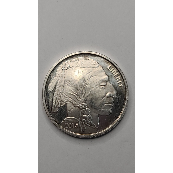 2015 1 Troy Oz .999 Fine Silver Indian Buffalo Round ~ Mint Condition!