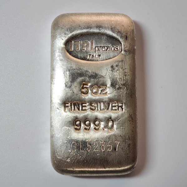 ITALpreziosi Italy 5 oz .999 Fine Silver Bar