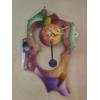 Image 1 : Cubist Style Colorful Modern Sculpture Crafted With Quartz Clock - 27 x 14 x 5 .. This Is Unique