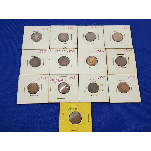 x13 Assorted Years United States Indian Head Cents