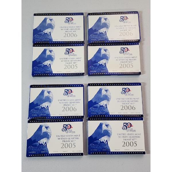United States Mint Proof Sets: x4 2006 and x4 2005 in Original Packaging