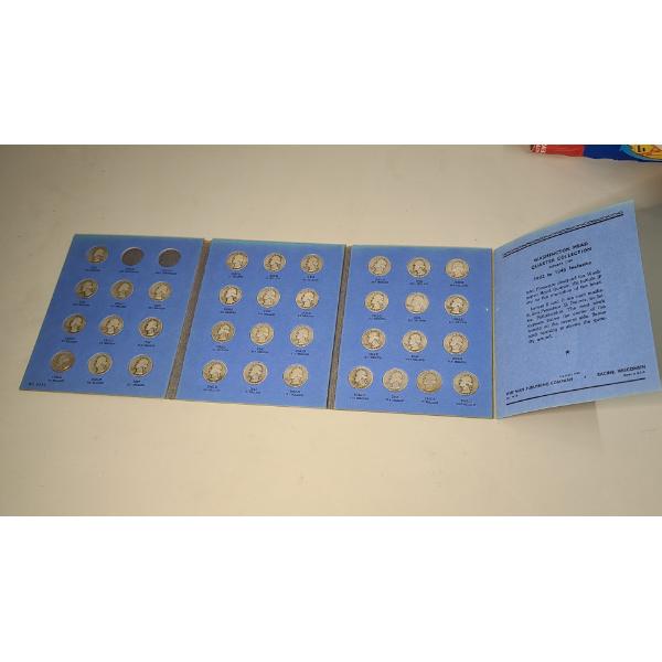1932-1945 Whitman 90% Silver Washington Head Quarter Collection Book Face Value: $8.75
