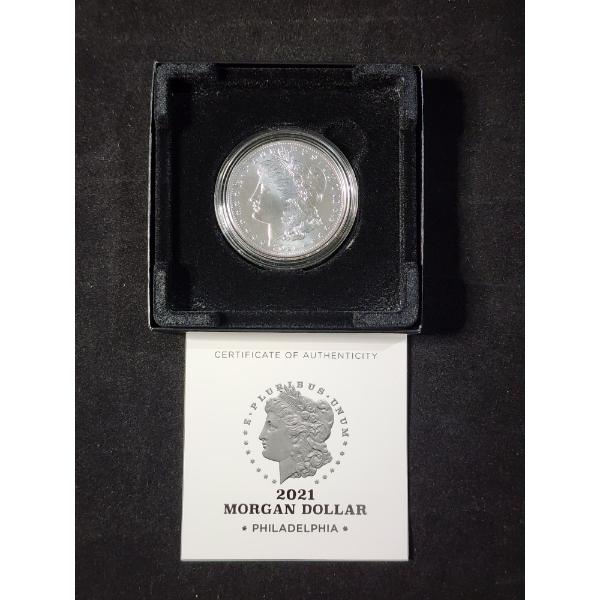 2021-P Morgan Silver Dollar in Original Box - Uncirculated - 99.9% Silver - 0.858 Troy Oz
