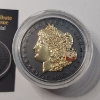 Image 2 : American Morgan Silver Dollar Tribute 250th Anniversary Black Ruthenium & 24K Gold Sculptural Coin