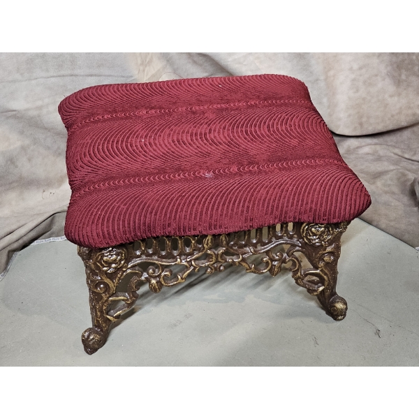 Elegant Antique Victorian-Style Cast Iron Footstool
