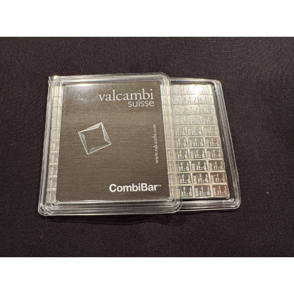 Valcambi Suisse CombiBar 100x1 Gram - 100 Grams Bar - Breaks Apart - Mint Condition