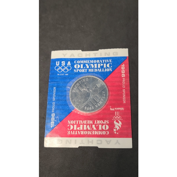 1996 Yachting USA Commemorative Olympic Sport Medallion From The Atlanta Centennial Olympic Games