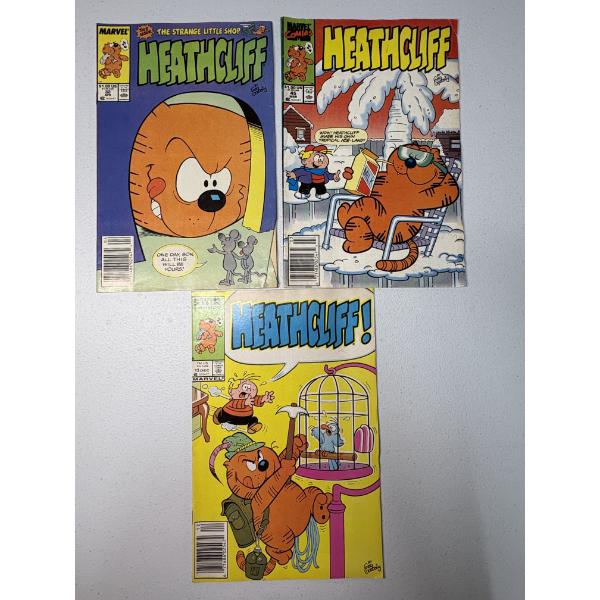 3 Vintage Assorted Year Heathcliff Comic Books
